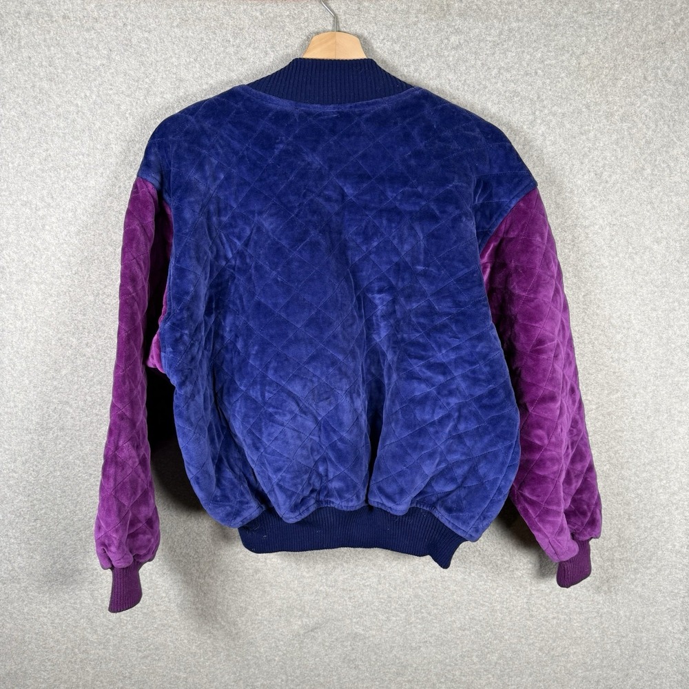 Liz sport jacket womens small vintage 90s purple quilted bomber jacket claiborne - Picture 3 of 7